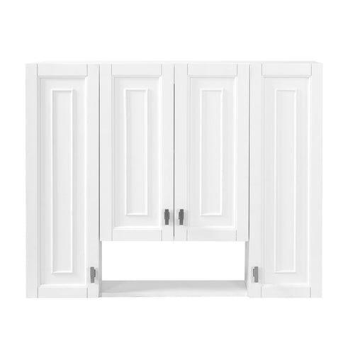 Bathroom Cabinet With 5 Adjustable Shelves, Soft Closing Hinges, Open Shelving Design - White