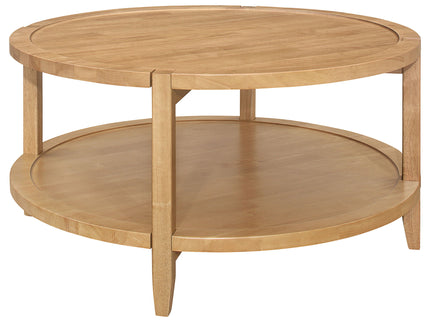 Elliott - 2 Piece Round Coffee And End Table Set - Maple