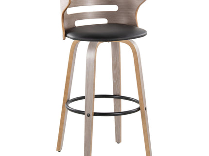 Cosini - Mid Century Modern Fixed Height, Barstool & Swivel And Round Footrest (Set of 2)