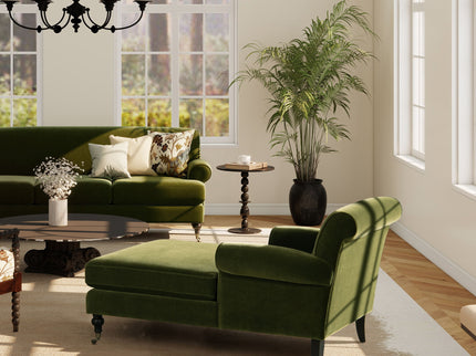 Alana Lawson - Chaise Lounge Chair - Olive Green