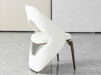 Dining Chair With Open Back Design Upholstery - Ancient White