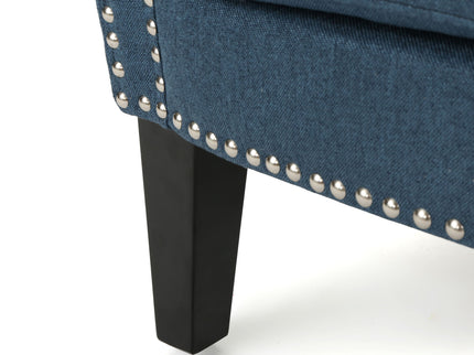 Elegant Club Chair With Nailhead Trim And Birch Wood Legs