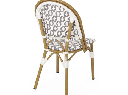 Chic French Bistro Chair With Durable Rattan And Aluminum Frame