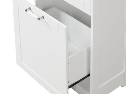 Tall Freestanding Bathroom Storage Cabinet With Adjustable Shelf And 2 Drawers