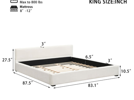 Elegant Wide Edge Bed With Soft Upholstered