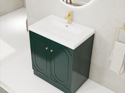 Contemporary Freestanding Bathroom Vanity With Resin Sink & Soft-Close Cabinet Doors