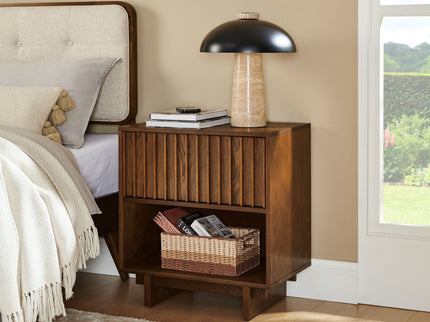 Nightstand With Hidden Charging Station USB Ports & Outlet Hole