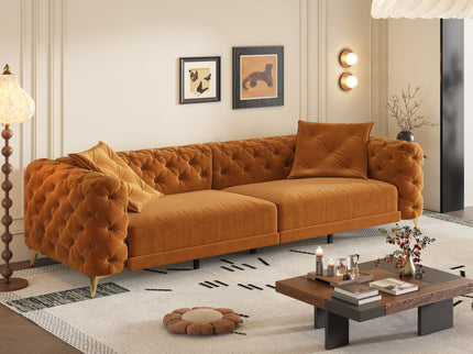 3 In 1 Convertible Sleeper, Deep Seat Pull Out Sofa Bed, Button Tufted