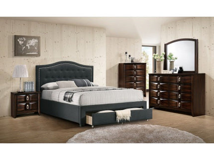 Modern Button Tufted Arch Headboard Bed With Storage Footboard