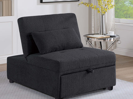 Sleeper Sofa Chair, Convertible Pull Out Bed Couch - Black