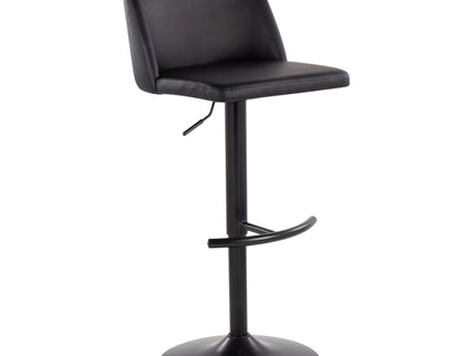 Toriano - Contemporary Adjustable Bar Stool With Rounded T Footrest (Set of 2)
