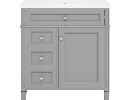 Bathroom Vanity With Medicine Cabinet, Royal Mirror Cabinet, Modern Bathroom Storage Cabinet With 2 Soft Closing Doors And 4 Drawers