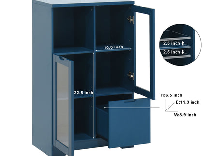 Modern Cabinet With Glass Doors And Drawer
