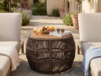 Round Side Table With Rope Frame