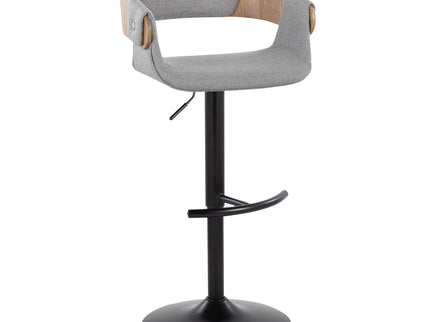 Elisa - Mid Century Modern Adjustable Barstool With Swivel & Rounded T Footrest (Set of 2)