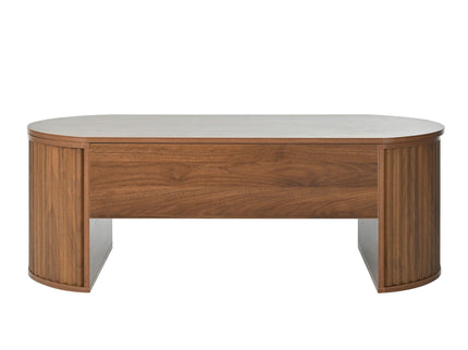 Lift Top Coffee Table With Hidden Compartment, Modern Oval Lift Tabletop For Home Living Room