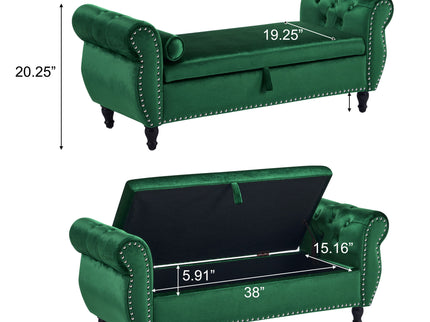 Luxurious Multifunctional Storage Ottoman Bench With Pillow