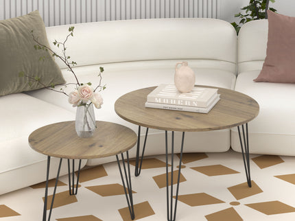 Round Nesting Coffee Table For Living Room (Set of 2)