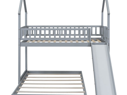 House Bunk Bed With Slide And Built In Ladder
