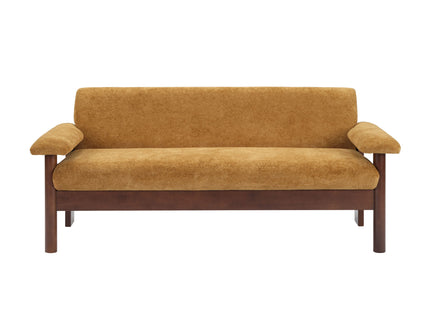 Sofa With Pillow Top Arms, Single Cushion Couch For Living Room - Yellow