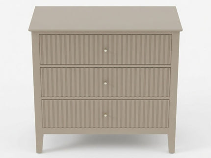 Fluted 3 Drawer Nightstand With Soft Close Slides