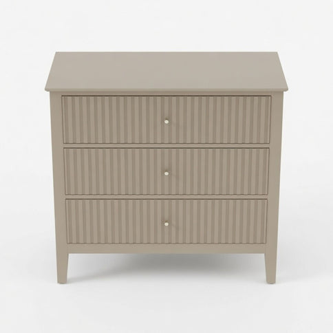 Fluted 3 Drawer Nightstand With Soft Close Slides