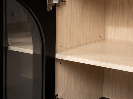 Sideboard Cabinet With 3 Drawers And 6 Arched Glass Doors