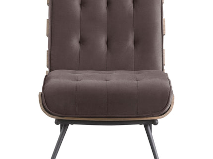 Staten - Upholstered Armless Accent Chair - Dark Brown