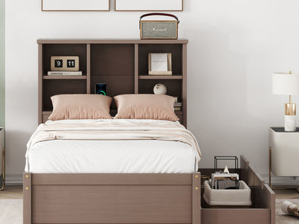 Bed Frame With Built In USB Port And 2 Drawers