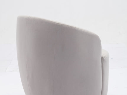 Swivel Accent Armchair Barrel Chair With Powder Coating Metal Ring