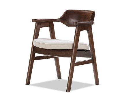 Hayes - Curved Dining Arm Chair - Light Beige
