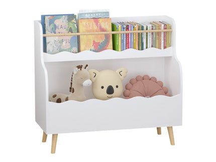 Kids Bookcase, Children Book Organizer Toy Storage Cabinet - White