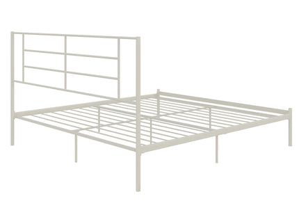 Praxis - King Bed With Simple Headboard - White