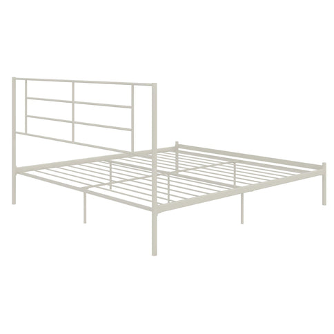 Praxis - King Bed With Simple Headboard - White