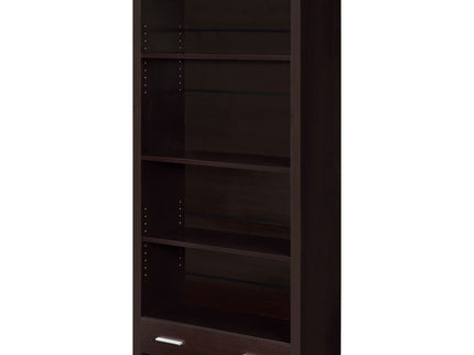 Maureen - 5 Shelf Bookcase With Drawer - Cappuccino