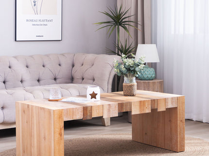 Modern Rustic Table With Sculpted Block Design