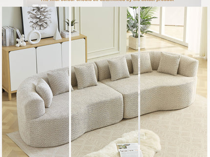 Curved Sectional Sofa With 6 Pillows