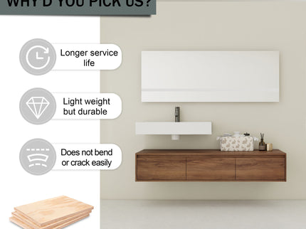 Modern Wall Mounted Bathroom Vanity With Resin Sink And Soft Close Drawer