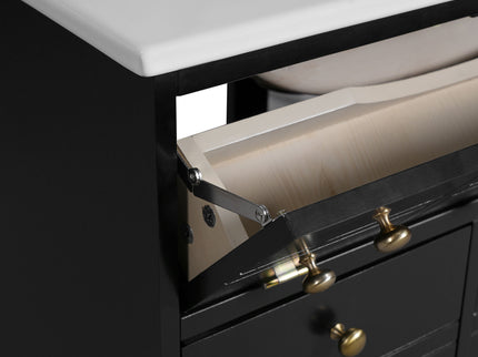 Bathroom Vanity With Drawer And Soft-Closing Doors, Sink Storage Cabinet For Small Spaces - Black