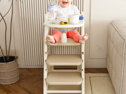 Multifunctional Growing Up Dining Chair With Adjustable Height And 5 Point Seat Belts