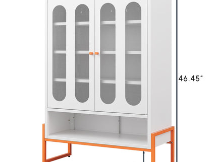 Modern Metal Shoe Cabinet With DoublebSided Doors And Adjustable Partitions
