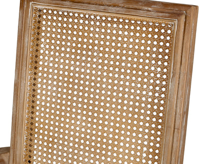 Elegant French Country Style Dining Chair With Cane Backrest
