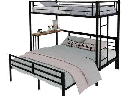 Bunk Bed With Built In Desk & Guardrail Frame