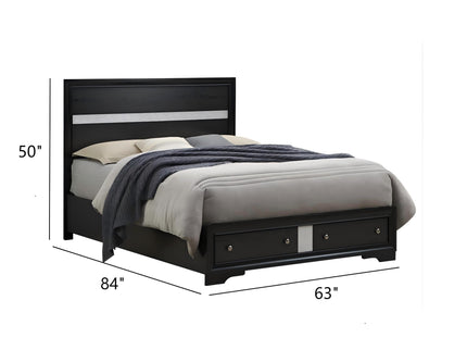 Madrid - Queen Bed With Storage Drawers And Nickel Handles - Black