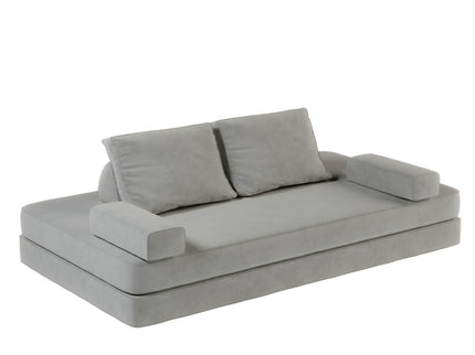 Multifunctional Convertible Sofa Bed With 2 Tumbler Backrests And 2 Pillows, Deep Seat Couch