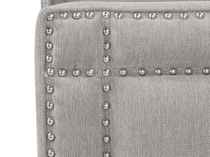 Elle - Wingback Upholstered King Bed - Silver Gray