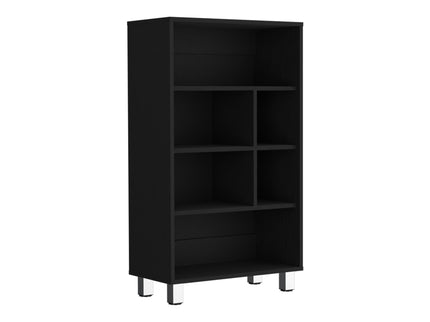 Bookcase, 6 Shelves, 4 Legs - Black