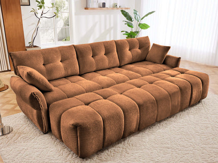 Sofa Set With Ottoman And Pillows, Textured, High Resilience Cushions