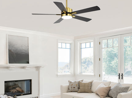 Reversible DC Motor Ceiling Fan With Dimmable LED Light For Living Room