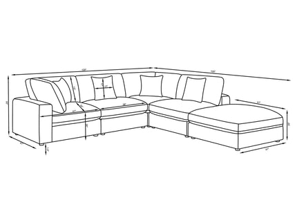 Dulcy - 5 Piece Modular Sectional Sofa - Beige